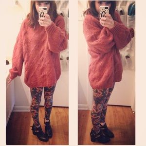 Huge heavy oversized salmon sweater