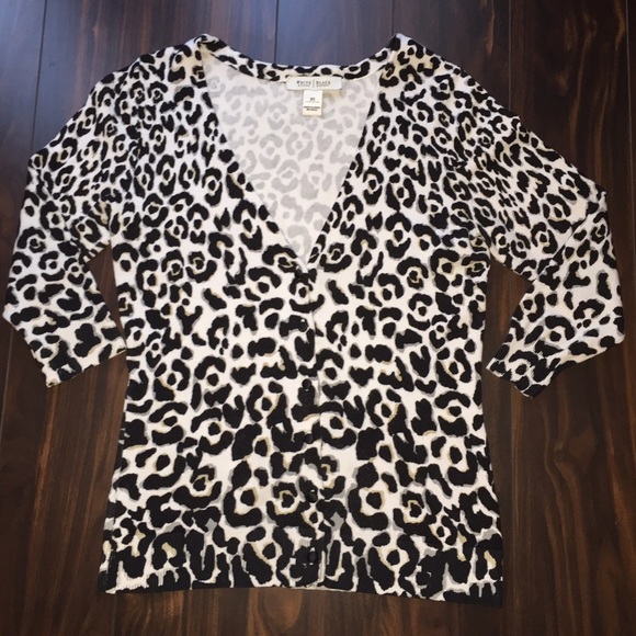 WHBM Animal Print Cardigan