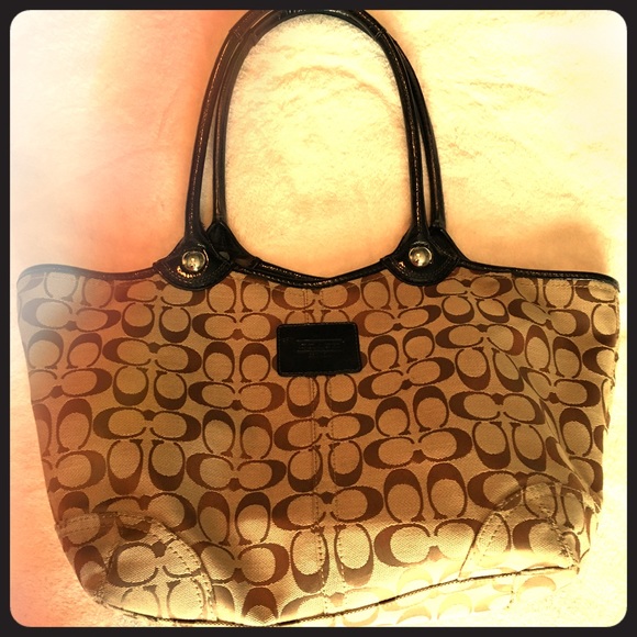 Brown/Tan Coach Tote