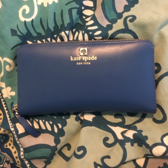 Kate spade royal blue leather wallet