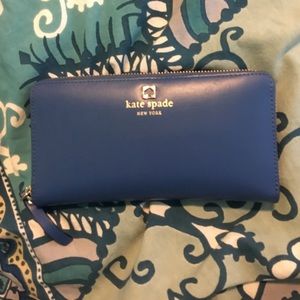 Kate spade royal blue leather wallet