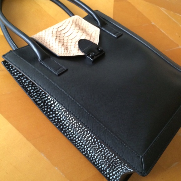 Loeffler Randall Handbags - Loeffler Randall snake & black leather work tote