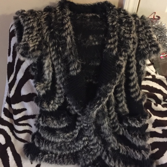 Mushka by Sienna Rose Rabbit Fur Knit Vest