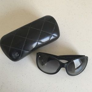 Chanel black sunglasses with Swarovski crystals