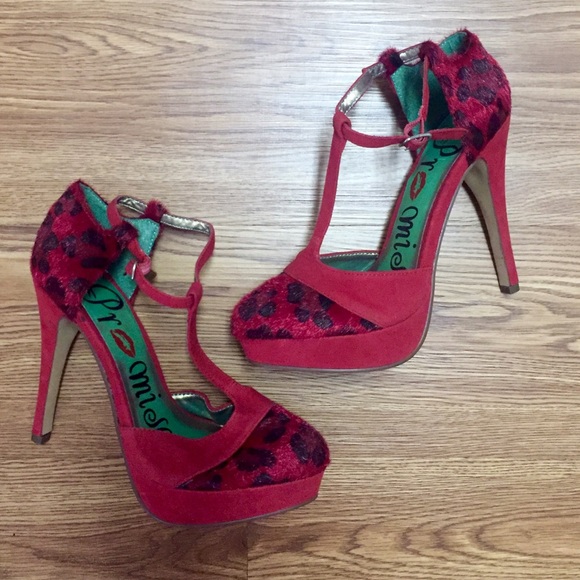 NWOB Suede & fur leopard heels