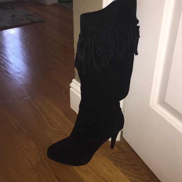 Nine West Suede Black Boots with Heel
