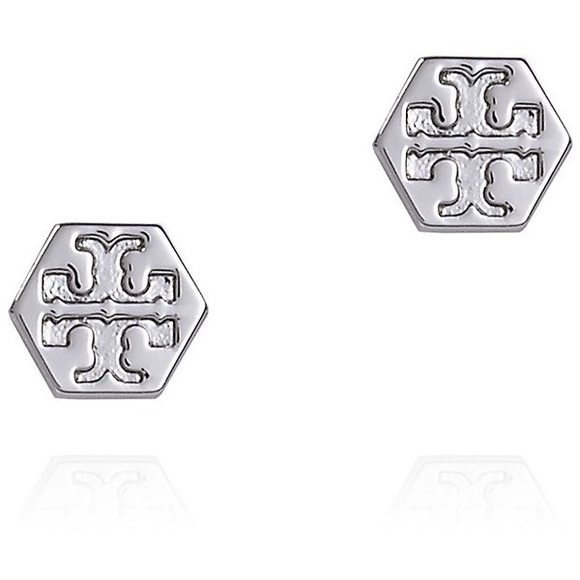 Tory Burch Hexagon Logo Studs
