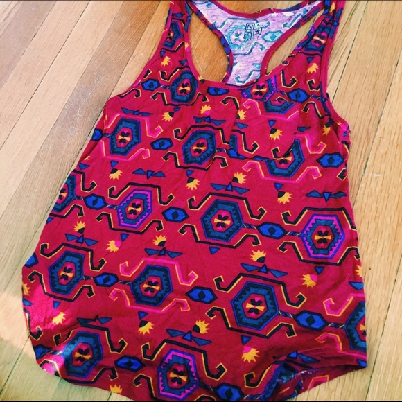 Nollie XS bright geometric pattern racerback tank