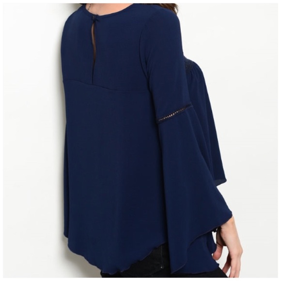 Crochet Inset Bell Sleeve Top - Picture 2 of 4