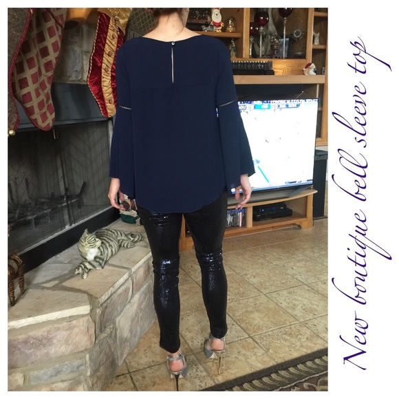 Crochet Inset Bell Sleeve Top - Picture 4 of 4