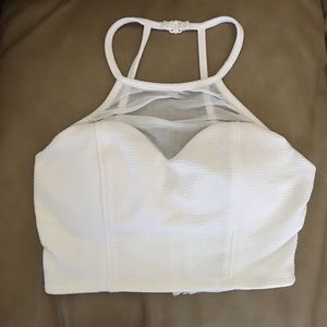 Garage White w/ Lace Crop Top