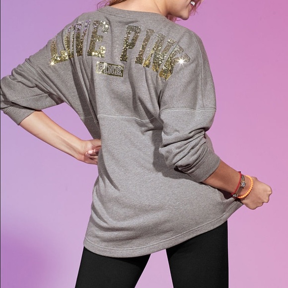 Grey varsity bling crew - Picture 3 of 4