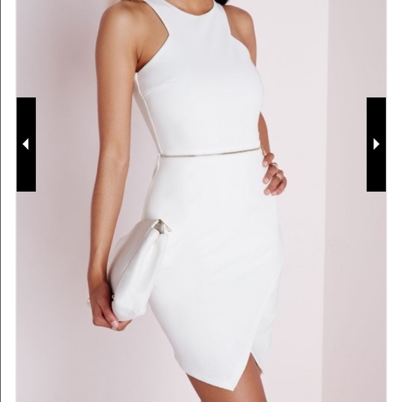 White Missguided Zipper Dress