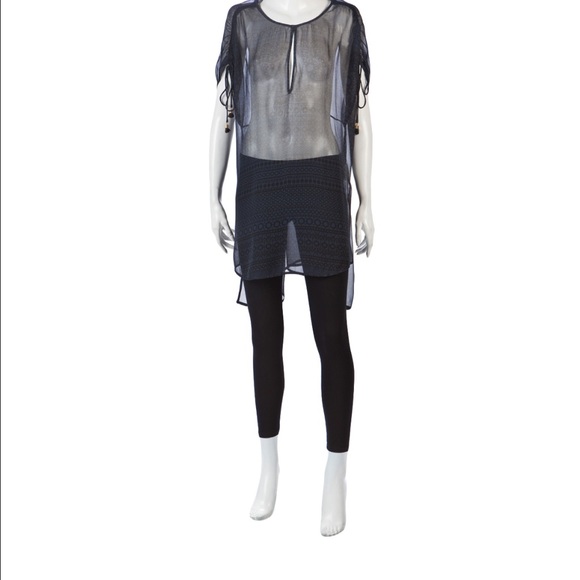 3.1 Phillip Lim petrol sheer silk cover up