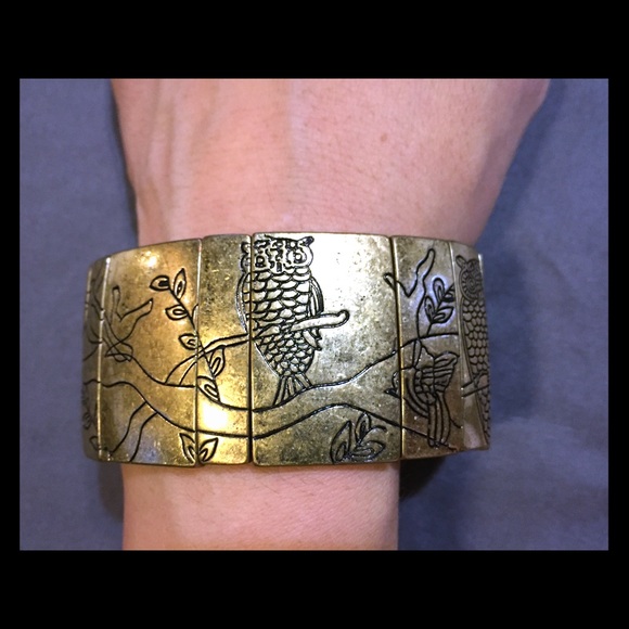 Gold etched bracelet