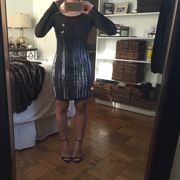 Silence + Noise mesh back and sleeve dress size S