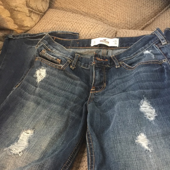 Hollister ripped blue jeans