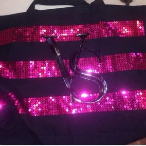 NWT Victoria's Secret black and pink bag