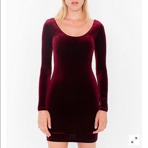 American Apparel velvet long sleeve mini dress