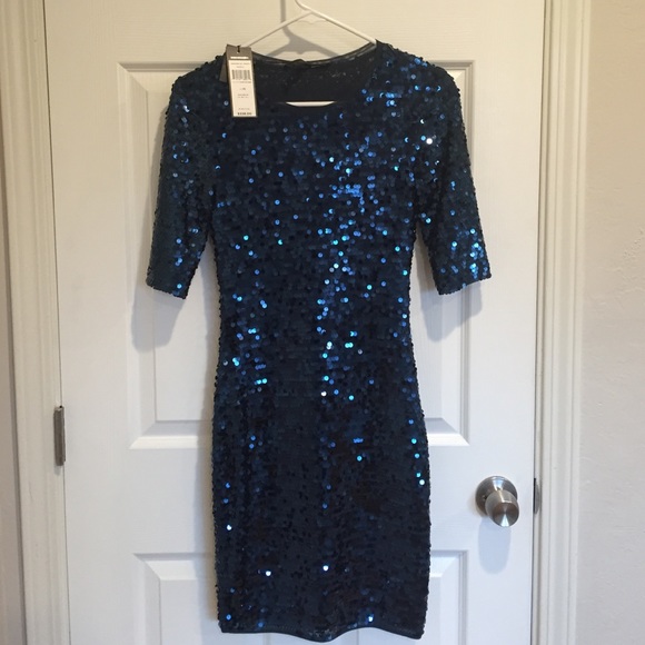 BCBG NEVER WORN Navy Blue Sequin Dress