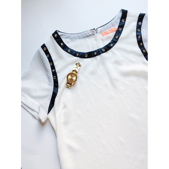 Lulumari Tops - White Top with Leather Details🎀