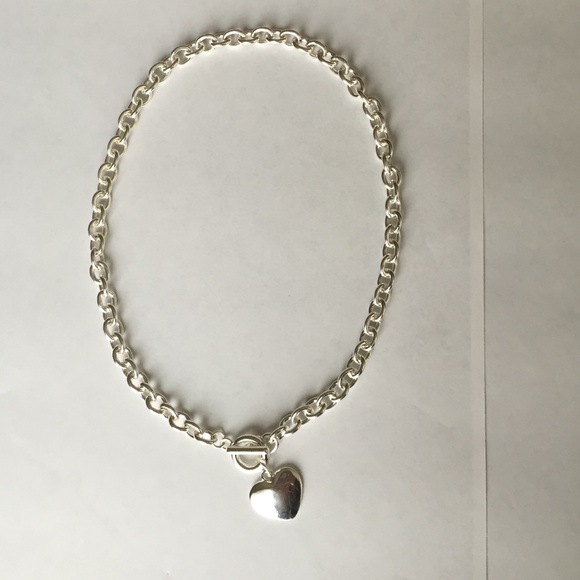 Silver heart necklace charm