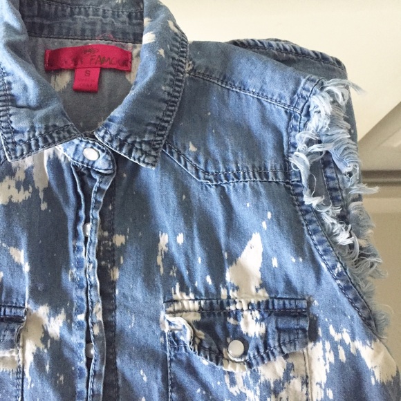 Almost Famous Tops - Denim bleach top