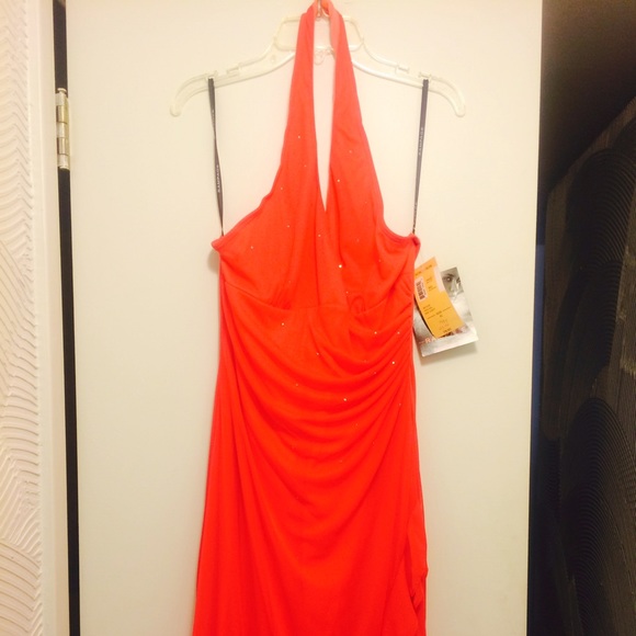 Coral halter top dress/gown - Picture 1 of 4