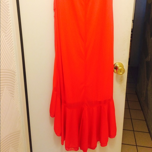 Coral halter top dress/gown - Picture 3 of 4