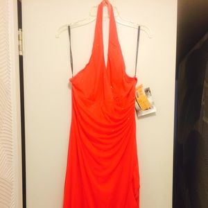Coral halter top dress/gown