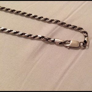 Sterling Silver Necklace Men's Rope Chain