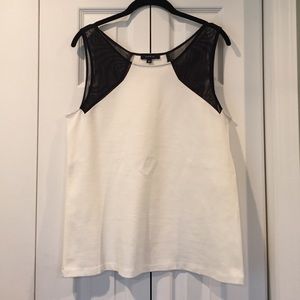 Drew Black and Ivory Mesh Sleeveless Tank