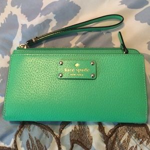 Kate Spade Large Green Wristlet Wallet