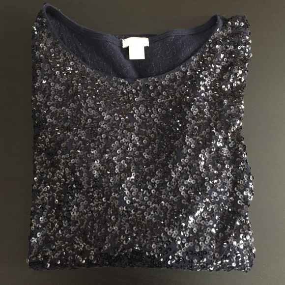 J.Crew Navy Sequin Top