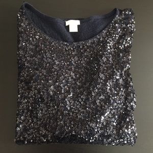 J.Crew Navy Sequin Top