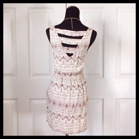 {Love 21} Cream & Brown Dress - Picture 2 of 4