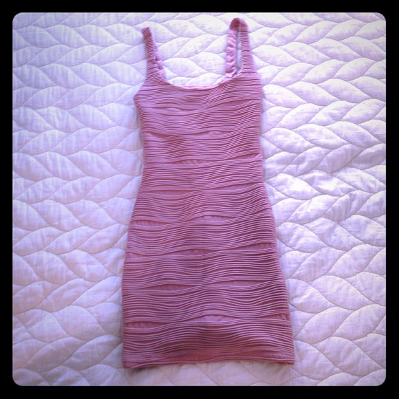 Pink "bandage" mini dress.