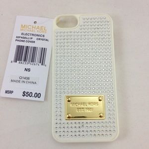 Michael Kors iPhone 5 5s white crystal Glitz case