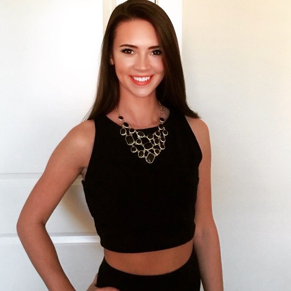 Plain black crop top