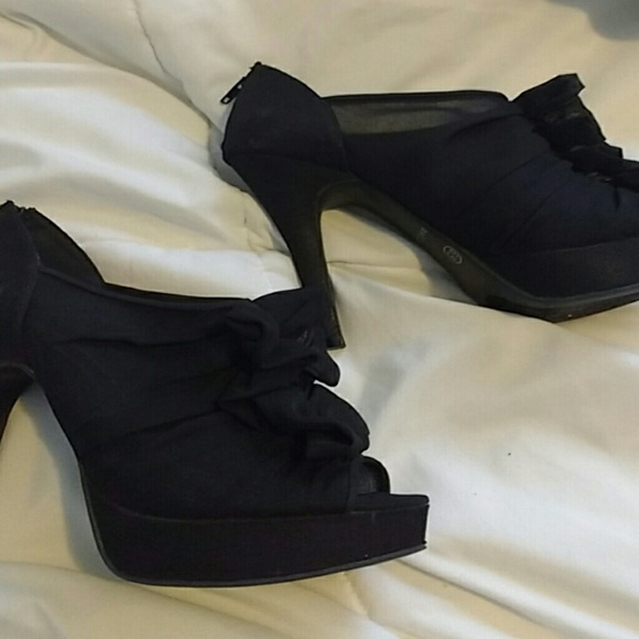 Black bootie style heels