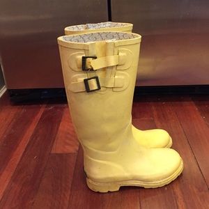 Yellow rain boots