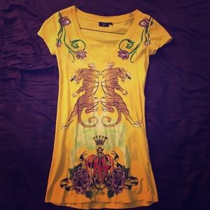 Christian Audigier Gold Dress