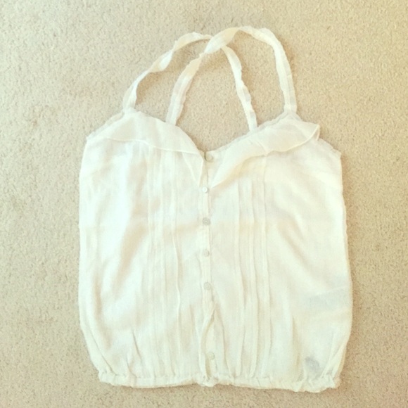 White Chiffon Cinched Top