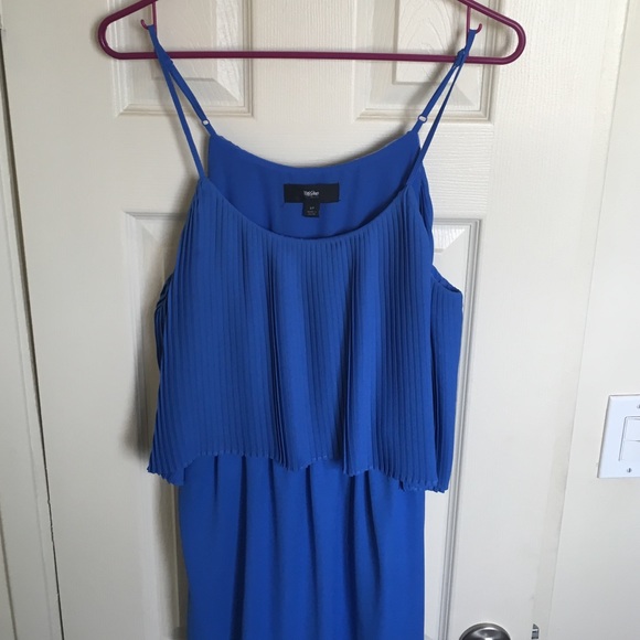 Blue dress.