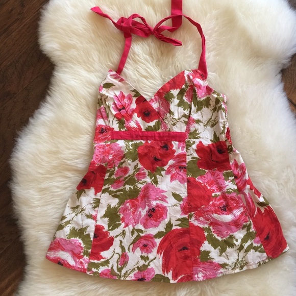 Anthropologie size 6 floral halter top