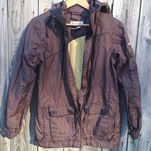 Brown waterproof fleece lined jacket parka coat