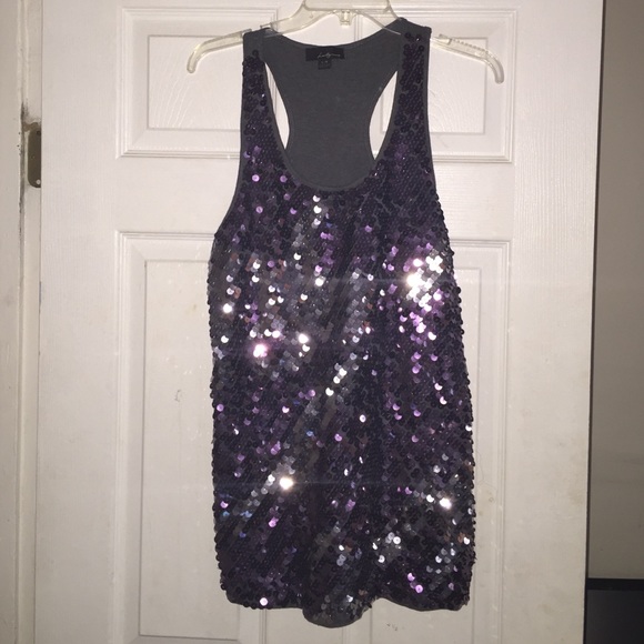 Sequin sleeveless tank top