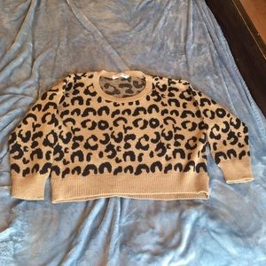 Leopard Print Crop Sweater -NWOT