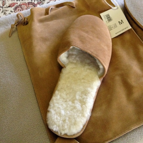 Men's shearling slippers. - Picture 1 of 4