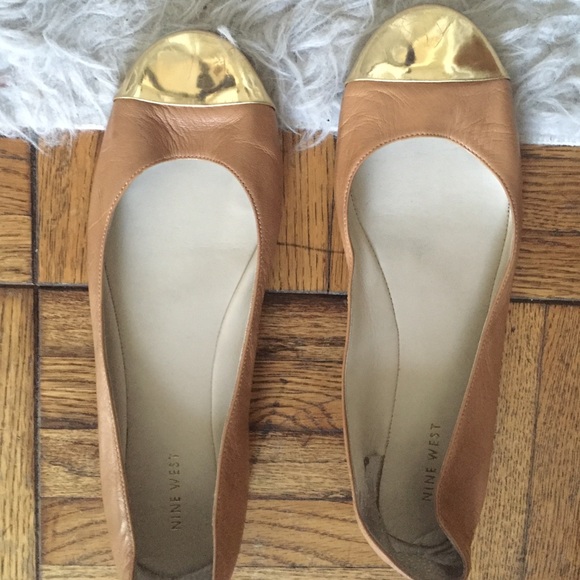 Nine West camel colored flats.